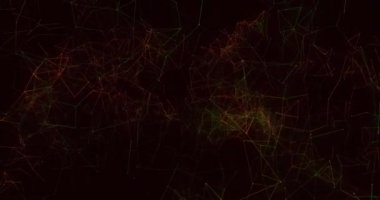 Siyah arkaplanda kırmızı şekillerin animasyonu. Desen ve dijital arayüz kavramı dijital olarak oluşturulmuş video.