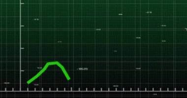 Siyah arkaplanda veri işleme üzerinde diyagramın animasyonu. Küresel teknoloji, sosyal medya ve dijital arayüz kavramı dijital olarak oluşturulmuş video.