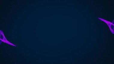 Siyah arkaplanda hareket eden mor ışığın animasyonu. Renk, şekil, ışık ve hareket konsepti dijital olarak oluşturulmuş video.
