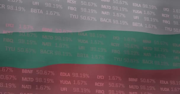 Animazione Del Trattamento Dei Dati Finanziari Bandiera Della Bulgaria Concetto — Video Stock