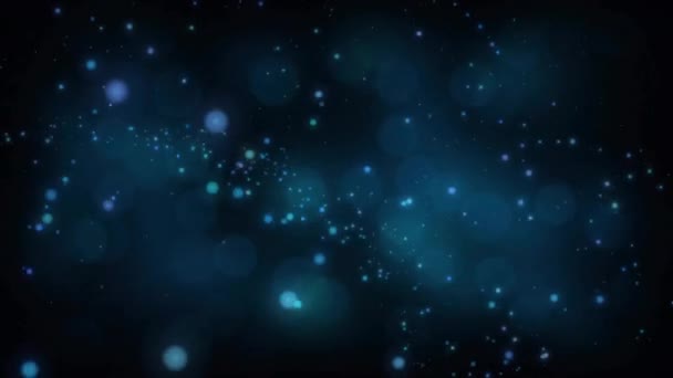 Animation Glühender Lichtpunkte Die Sich Über Schwarzen Hintergrund Bewegen Farbe — Stockvideo