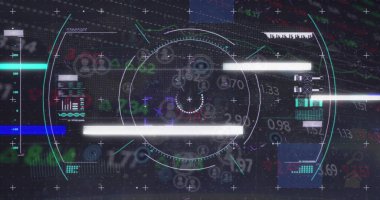 Sayıların resmi, kullanıcı simgeleri ve dijital ekrandaki finansal veriler. Küresel finans, ekonomi, veri işleme ve teknoloji konsepti dijital olarak oluşturulmuş görüntü.