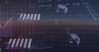 Küresel verilerin ve istatistiklerin şebekeye yansıması. Küresel iş, finans ve veri işleme kavramı dijital olarak oluşturulmuş görüntü.