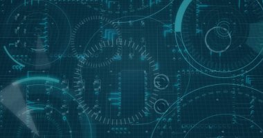 Küre ve bağlantı ağlı metin görüntüsü. Dijital arayüz teknolojisi ve ağ konsepti dijital olarak oluşturuldu.