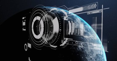 Dünya çapında istatistik ve finansal veri işleme görüntüsü. küresel iş, dijital arayüz, teknoloji ve ağ konsepti dijital olarak oluşturulmuş görüntü.