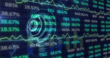 Kapsam taraması ve görüntü görüntüsü. Finans ekonomisi hesaplama ve teknoloji konsepti dijital olarak oluşturuldu.