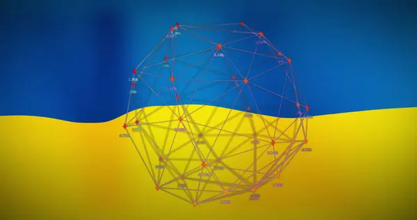 Image Financial Data Connections Flag Ukraine Ukraine Crisis Economic Crash — Stock Photo, Image