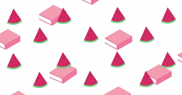 Bild Mit Fragezeichen Über Wassermelone Und Buch Ikonen Globale Bildung — Stockfoto