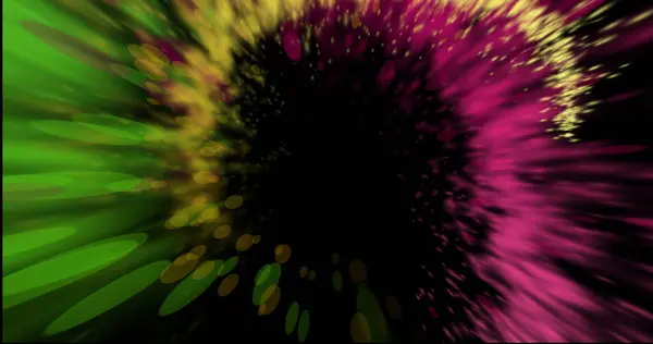 Изображение Красочных Легких Троп Пятен Образующих Круги Черном Фоне Абстрактный — стоковое фото