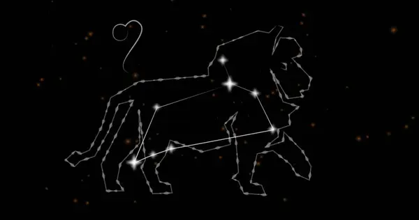 Bild Von Leo Sternzeichen Auf Schwarzem Hintergrund Astrologie Horoskop Und — Stockfoto