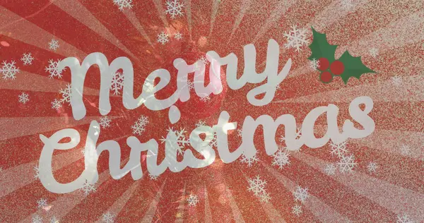 Imagen Saludo Navideño Texto Sobre Decoraciones Navideñas Navidad Festividad Celebración —  Fotos de Stock