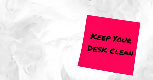 Image Keep Your Desk Clean Text Shapes Global Business Digital — Stock Photo, Image