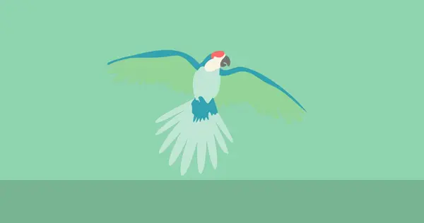Yeşil Siyah Arkaplanda Yeşil Mavi Papağan Simgesi Hayvanlar Simgeler Arkaplan — Stok fotoğraf