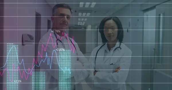 Bild Ekonomiska Data Över Olika Kvinnliga Och Manliga Läkare Finansiering — Stockfoto