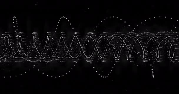 Siyah Arka Planda Dna Ipliği Üzerinde Spiral Animasyon Küresel Bilim — Stok video