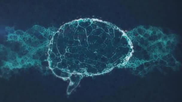 Dönen Dijital Beynin Üzerindeki Dna Ipliğinin Animasyonu Teknoloji Bilim Dijital — Stok video