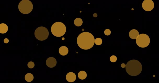 Animation Taches Jaunes Sur Fond Noir Formes Couleurs Mouvement Concept — Video