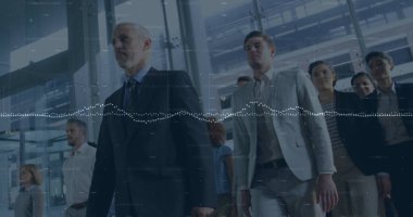 Ofiste çalışan iş adamlarının mali veri işleme görüntüsü. küresel iş, bağlantılar, dijital arayüz ve teknoloji konsepti dijital olarak oluşturulmuş görüntü.