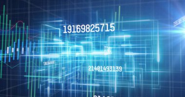 Siyah arkaplanda veri işleme ve bağlantı ağının resmi. Küresel teknoloji, bilgisayar ve dijital arayüz kavramı dijital olarak oluşturulmuş görüntü.