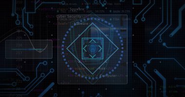 Siyah arkaplan üzerinde veri işleme resmi. küresel iş ve dijital arayüz kavramı dijital olarak oluşturulmuş görüntü.