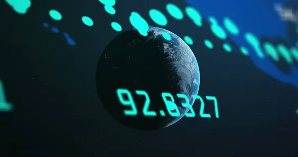 Digital Globe Displays Number 827 Data Backdrop Symbolizing Global Data — Stock Photo, Image