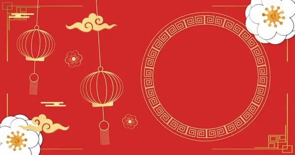 Image Chinese Pattern Decoration Red Background Chinese New Year Festivity — Stock Photo, Image