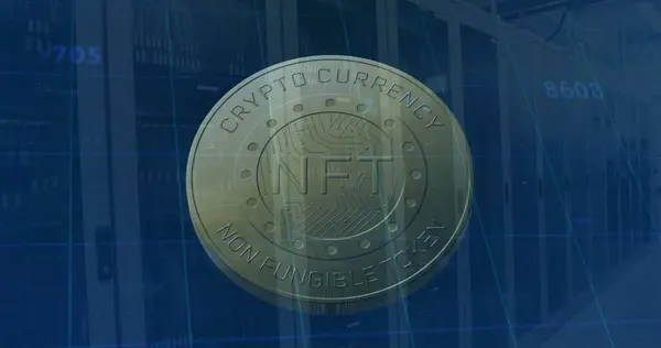 Image Coin Nft Servers Digital Resources Crypto Currency Network Finance — Stock Photo, Image