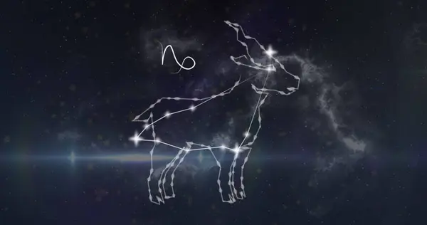 Image Capricorn Star Sign Black Background Astrology Horoscope Zodiac Concept — Stock Photo, Image