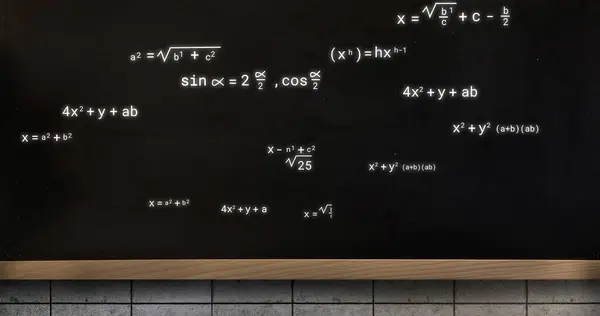Image Mathematical Equations Black Board Education Learning Knowledge Science Digital — Stock Photo, Image