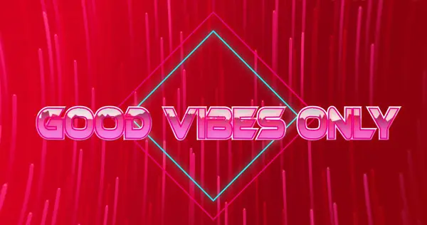 Bild Goda Vibbar Endast Text Banner Över Neon Rosa Ljus — Stockfoto