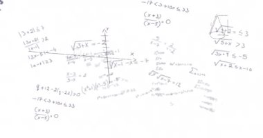 Matematiksel veri işleme animasyonu beyaz arkaplan üzerinde. Dijital olarak oluşturulmuş küresel bağlantılar, hesaplama ve veri işleme kavramı.