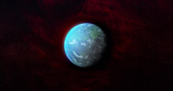 Animação Formas Coloridas Sobre Planeta Céu Com Estrelas Espaço Planetas — Vídeo de Stock