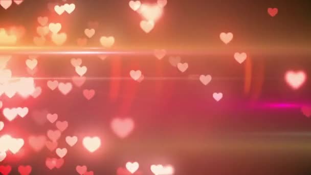 Animace Ikon Srdce Nad Červenými Světlými Tečkami Pojem Lásky Digitálního — Stock video