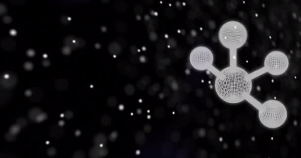 Анимация Цепочки Днк Над Молекулами Технология Наука Цифровой Интерфейс Концепции — стоковое видео
