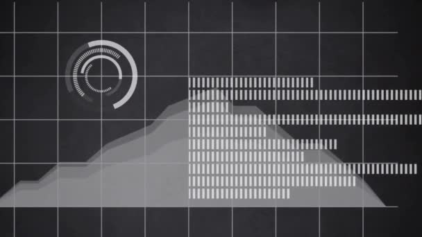 Animation Der Digitalen Datenverarbeitung Über Gitter Globale Verbindungen Computer Und — Stockvideo