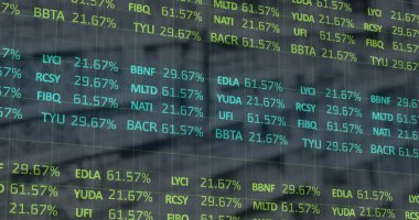 Dükkan içi mali veri işleme görüntüsü. küresel alışveriş, bağlantılar, iş dünyası, dijital arayüz, teknoloji ve ağ konsepti dijital olarak oluşturulmuş görüntü.