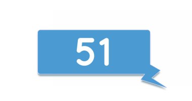 Beyaz arkaplan 4k üzerinde artan sayılara sahip mavi sohbet kutusunun dijital görüntüsü