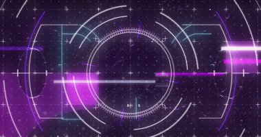 Mavi arkaplan üzerinde tarama ve veri işleme resmi. Dijital arayüz teknolojisi ve ağ konsepti dijital olarak oluşturuldu.