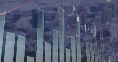 Manzara üzerinde veri işleme resmi. küresel bağlantılar, dijital arayüz ve teknoloji konsepti dijital olarak oluşturulmuş görüntü.