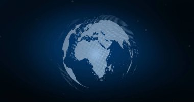 Veri işleme ve dünyadaki ekranları tarayan dürbünlerin bileşimi. küresel bağlantılar, dijital arayüz ve teknoloji konsepti dijital olarak oluşturulmuş görüntü.