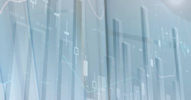 İnsanın kapıyı açmasının orta kısmına karşı istatistiksel veri işleme bileşik görüntüsü. iş teknolojisi kavramı