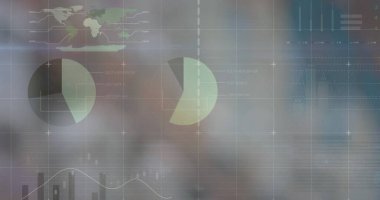 Şebeke üzerinde istatistik ve finansal veri işleme resimleri. global business, finans, data işleme ve dijital arayüz kavramı dijital olarak oluşturuldu.