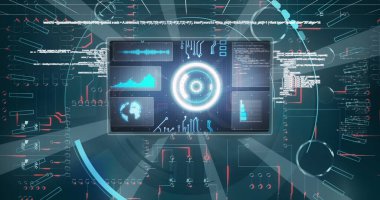 Veri işleme görüntüsü ve dijital alan üzerinde 5g. ağ, iletişim, veri işleme ve teknoloji konsepti dijital olarak oluşturulmuş görüntü. 