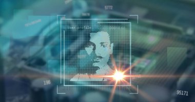 Sunucunun kapanmasına karşı birden fazla değişen profil simgesi ve sayıların üzerindeki ışık noktasının resmi. Küresel ağ ve iş veri teknolojisi kavramı