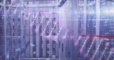 Görüntü bilgisayar tarafından oluşturulmuştur ve çeşitli bilgisayar süreçlerini gösterir. Bunlar arasında veri işleme ve kodlama da yer alıyor. Resim internet ya da bilgisayar ağları gibi kavramları temsil etmek için kullanılabilir..