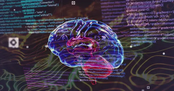 Beeld Van Menselijk Brein Gegevensverwerking Netwerk Van Verbindingen Mondiale Kunstmatige — Stockfoto
