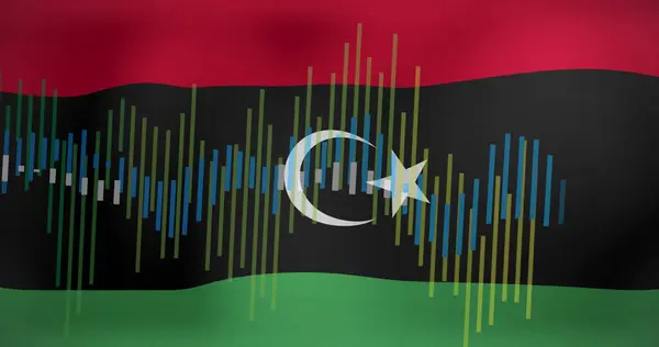 Obrázek Grafů Zpracování Dat Nad Příznakem Libyy Národní Hospodářství Cestování — Stock fotografie