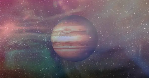 茶色のスペースで茶色の惑星のイメージ 宇宙コンセプトをデジタルで生成した画像 — ストック写真