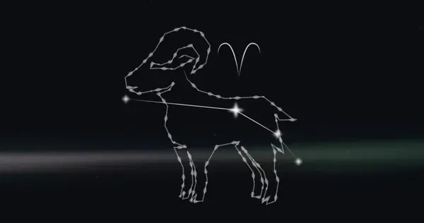 Kuva Aries Tähti Merkki Pilvissä Savua Taustalla Astrologia Horoskooppi Eläinradan — kuvapankkivalokuva