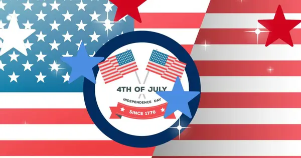 Image of 4th of july independence day text over red, white and blue of united states of america. American tradition and celebration concept digitally generated image.